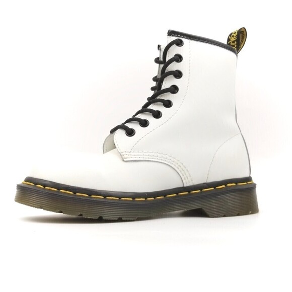Dr. Martens 1460 Smooth Leather Combat Platform Boots 5 White 90s Grunge Y2k - Picture 3 of 8